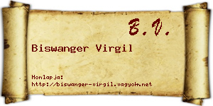 Biswanger Virgil névjegykártya